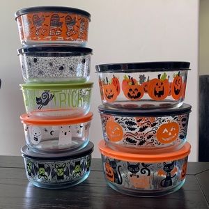 Halloween Glass Pyrex Food Storage Bundle